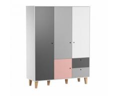 Armoire 3 portes Concept - Rose - Armoire