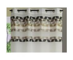 Rideau tamisant à oeillets polyester parement triangle 140x240cm SKANDIC - Gris - Rideaux et stores