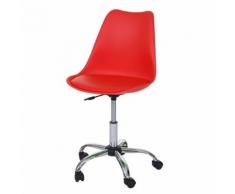 Chaise pivotante Malmö HWC-B15 ~ similicuir, rouge - Chaise