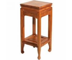 Sellette 2 plateaux en teck - OPIUM - L 30 x l 30 x H 67 - Tables hautes