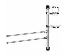 Watsons - SPIN - étagère murale salle be bain avec 2 porte-serviettes - argent - Meubles de salle de bain