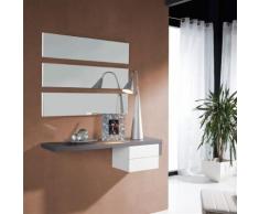 Meuble d'entrée Cendre + miroir - POSTI - Commodes