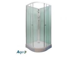 Aqua+ - cabine de douche 1/4 de cercle accès d'angle porte coulissante 90x90cm - maryline - Installations salles de bain