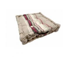 Coussin de sol en coton jacquard 50x50x10 cm STRIPES taupe - Textile séjour