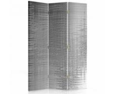 Feeby Paravent imprimé 3 pans rotatif Cloison de séparation déco, Imitation métal 110x150 cm - Objet à poser