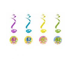 Lot de 4 Suspensions spirale 40 ans - 60cm - Objet à poser