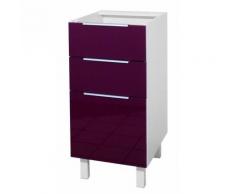 Caisson 3 Tiroirs 40 cm Aubergine Haute brillance - Objet à poser