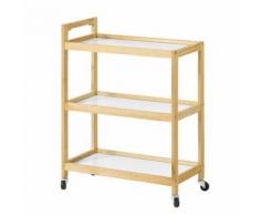 SoBuy® Chariot de service 3 tablettes,Dessert de cuisine à roulettes FKW34-WN FR - Dessertes de rangement