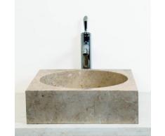Vasque carrée en marbre crème 43 cm - circa - Installations salles de bain
