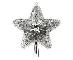 Cimier de sapin - étoile de Noël - Argenté - Objet à poser
