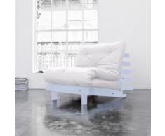Pack Futon Matelas Latex Ecru Structure en Bois Gris Clair 140x200 - Ensembles matelas et sommier