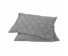 Lot de coussins rectangulaires déhoussables en coton - dessin jacquard Toison d'or Noir 40x60 cm - Textile séjour