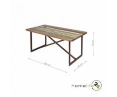 Table de salle à manger unique style Vintage rouille used Paintwork bois de manguier recyclé - Tables salle à manger