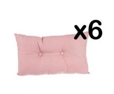 Lot de 6 coussins rectangulaires en coton et polyester coloris rose, 30 x 50 cm -PEGANE- - Textile séjour