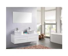 MEUBLE SALLE DE BAIN BLANC VASQUE LUXE, LAVABO Modèle White Cardellino 150 cm - Installations salles de bain