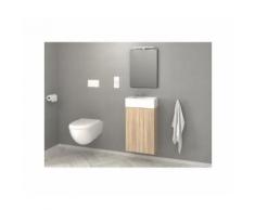 Kim meuble sous-vasque l 40 cm simple vasque incluse - decor oak sonoma - Installations salles de bain