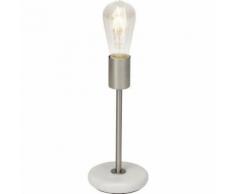 Lampe a poser base marbre Alina diametre 12 cm E27 40W gris - Lampes