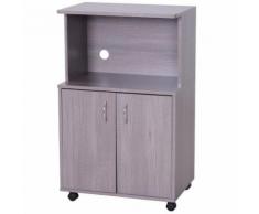 Chariot desserte cuisine chic 60L x 40l x 97H cm placard gris - Dessertes de rangement