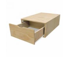 Cube de rangement profondeur 75 cm + tiroir Bois, Couleur: Brut - Boite de rangement