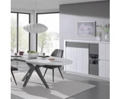 Nouvomeuble - Salle à manger moderne couleur bois blanc et gris artic - Tables salle à manger
