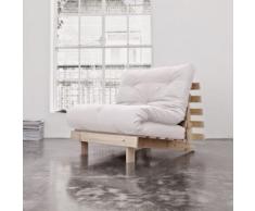 Pack Futon Matelas Latex Ecru Structure en Bois Naturel 140x200 - Ensembles matelas et sommier