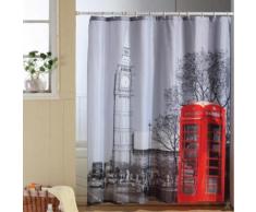 Rideau de douche en polyester 180x200cm avec œ,illets - Accessoires salles de bain et WC