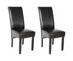 Lot de 2 chaises de salle à manger salon cuisine noir - Chaise