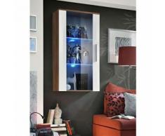 Paris prix - vitrine led murale design 'neo' 110cm prunier & blanc brillant - Vaisseliers