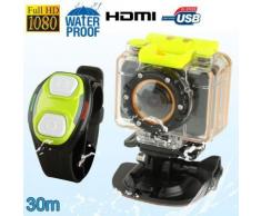 Mini caméra sport télécommandé caisson waterproof 30m Full HD 1080P - Caméscope à carte mémoire