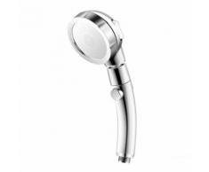 Pommeau de douche Technologie de suralimentation rotative Design à un bouton Universel Argent - Accessoires salles de bain et WC