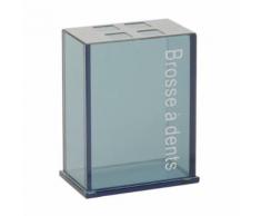 Porte brosses à dents pour toilettes et salle de bain - Verre et inox - Argent - Accessoires de bain