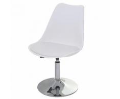 6x Chaise pivotante Malmö T501, réglable en hauteur, cuir synthétique ~ blanc - Chaise