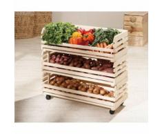 Cageots cagettes rangements cuisine modulable empilable sur roulette bois massif - Boite de rangement