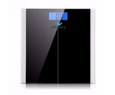 Novhill Pèse Personne Numérique 180kg en Verre, Ecran LCD Rétroéclairé - Aide culinaire
