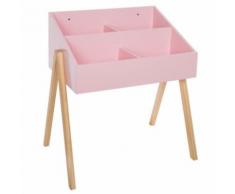 Paris Prix - Bibliothèque Enfant 4 Bacs 68cm Rose - Étagère
