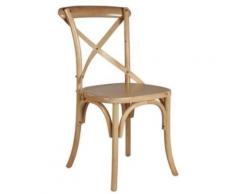 ROMANCE Chaise de cuisine en rotin tressage serré - Coloris naturel - Chaise