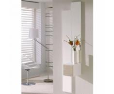 Meuble d'entrée Blanc/Chêne clair + miroir - SIRRA - Commodes