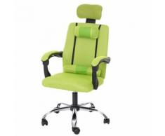 Chaise de bureau jeunesse HWC-A13 chaise pivotante, appui-tête, accoudoirs, tissu ~ vert - Sièges et fauteuils de bureau