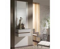 Meuble d'entrée Blanc/Noyer + miroirs - LOUMI - Commodes