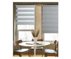 Store Enrouleur Tamisant LOFT rayé Blanc - 150 x 190cm - Fenêtres et volets