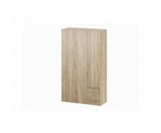 SPACE Armoire de chambre style contemporain décor chene - L 115,8 cm - Armoire