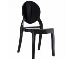 Chaise médaillon 'ELIZA' noire en matière plastique - Chaise
