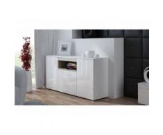 Chloé Design - Commode de salon design ELVA - Blanc/Bois - Commodes