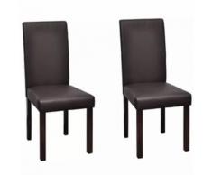 Meelady Lot de 2 Pcs de Chaises à Manger en bois + Similicuir chaise de Cuisine Moderne Marron 43 x 40 x 95 cm - Chaise