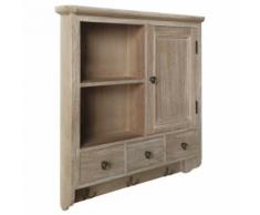 Rangement mural avec portes-manteaux Winter Chêne clair patiné - Armoire