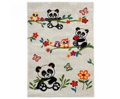MonBeauTapis 100163 Fuji panda Tapis pour Enfant Mélange de Laine/Polypropylène Écru 150 x 100 cm - Tapis et paillasson