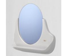 MIROIR DE SALLE DE BAIN AVEC TABLETTE - FORMES - Blanc - 5 Kg - plastique - Miroir