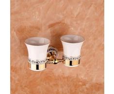Porte-brosse à dents en alliage de zinc avec 2 verres - Accessoires de bain