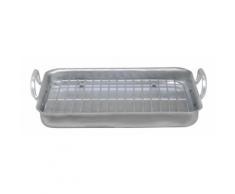 DE BUYER 5664.40 PLAQUE À ROTIR TOLE BLANCHE ANSES FIXÉS AVEC GRILLE - Ustensiles