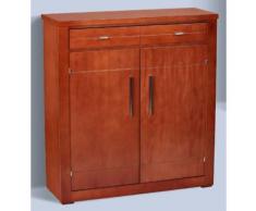 Meuble à Chaussures avec 2 Portes, 2 Tiroirs en MDF, 95 x 81 x 28 cm -PEGANE- - Meubles à chaussures